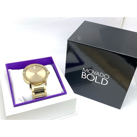 Movado Men's Watch 3600508 Bold Swiss Quartz Gold Tone Stainless Steel 40mm - Picture 3 of 14